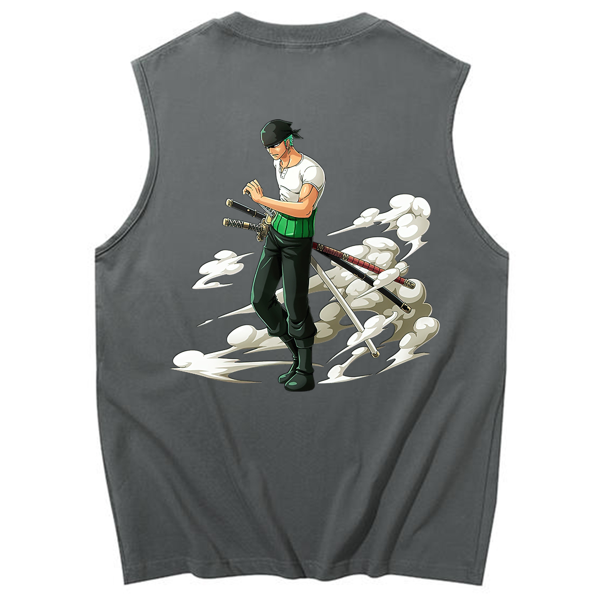 ワンピース ロロノア・ゾロ ONE PIECE Roronoa Zoro コットン100％タンクトップ（背面プリント）
